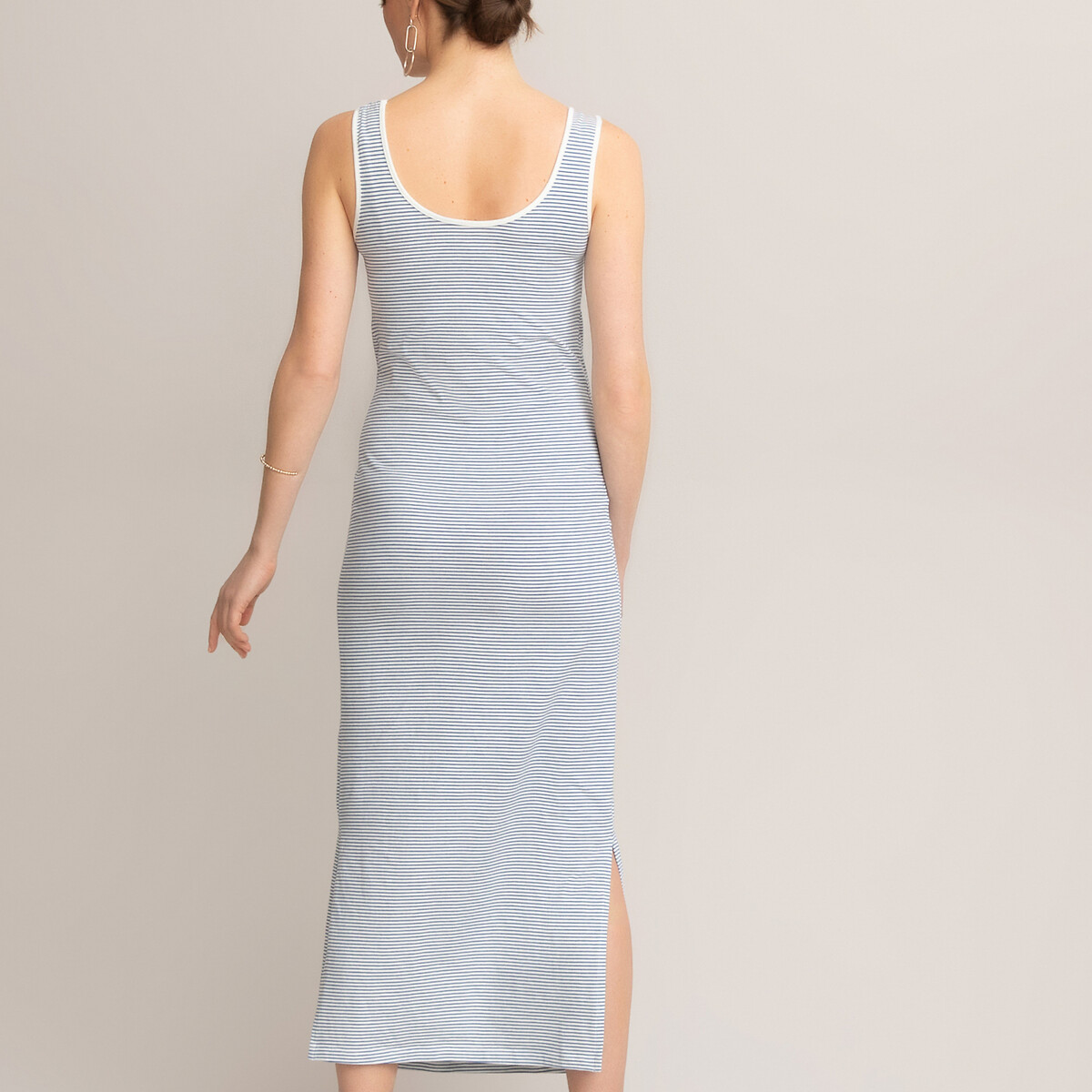 Платье-миди LaRedoute Для периода беременности без рукавов S синий, размер S - фото 4