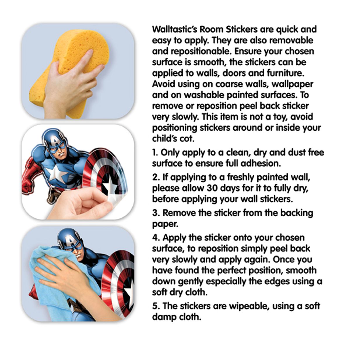 66 Stickers Avengers Marvel Walltastic