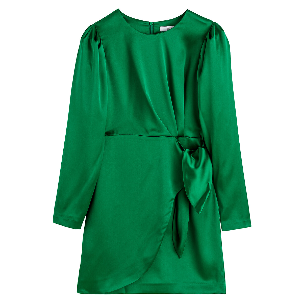 Платье LA REDOUTE COLLECTIONS Платье Короткое с круглым вырезом длинные рукава 42 зеленый, размер 42 - фото 5