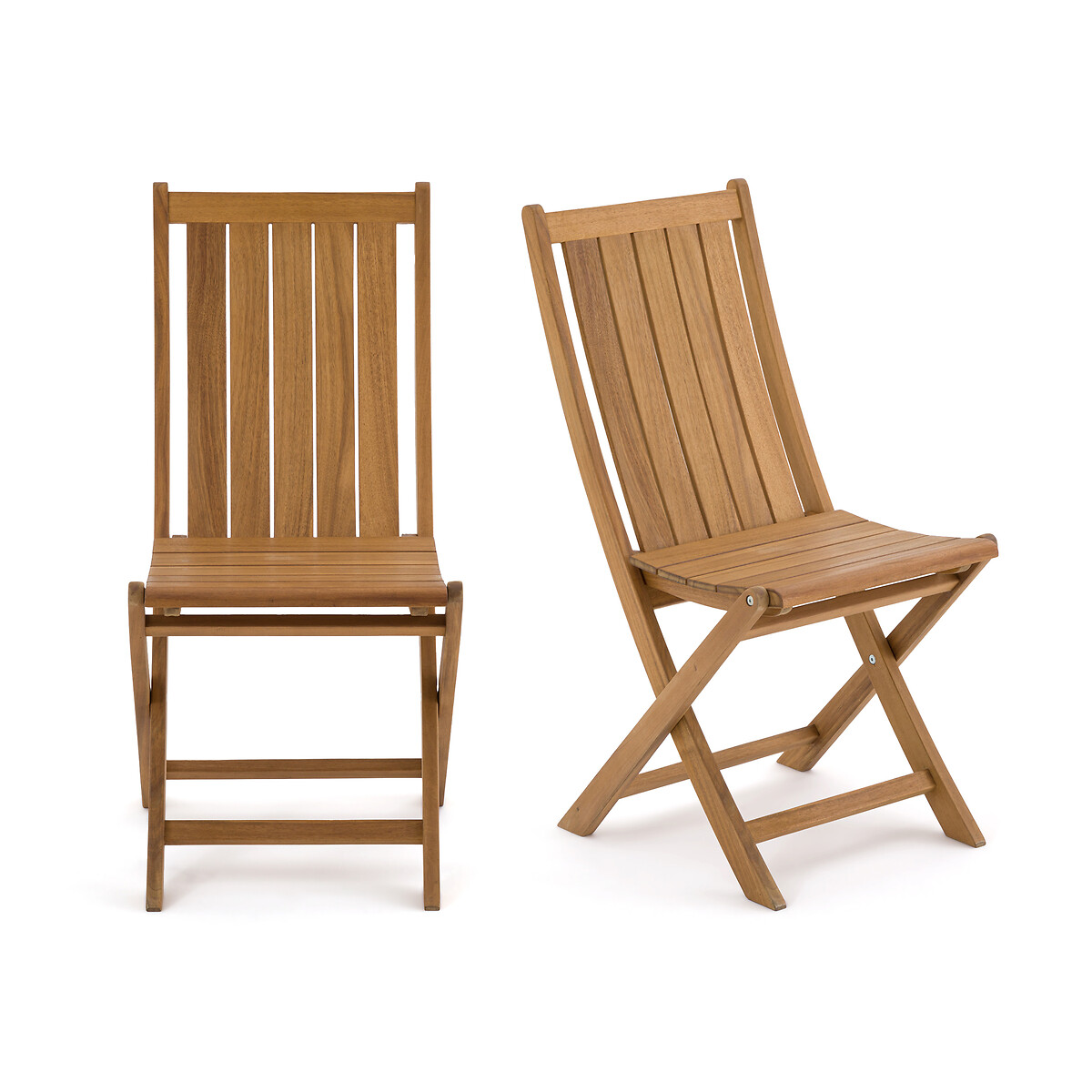 Комплект из двух стульев складных для сада из акации Palera единый размер бежевый комплект из двух велюровых стульев ins единый размер бежевый