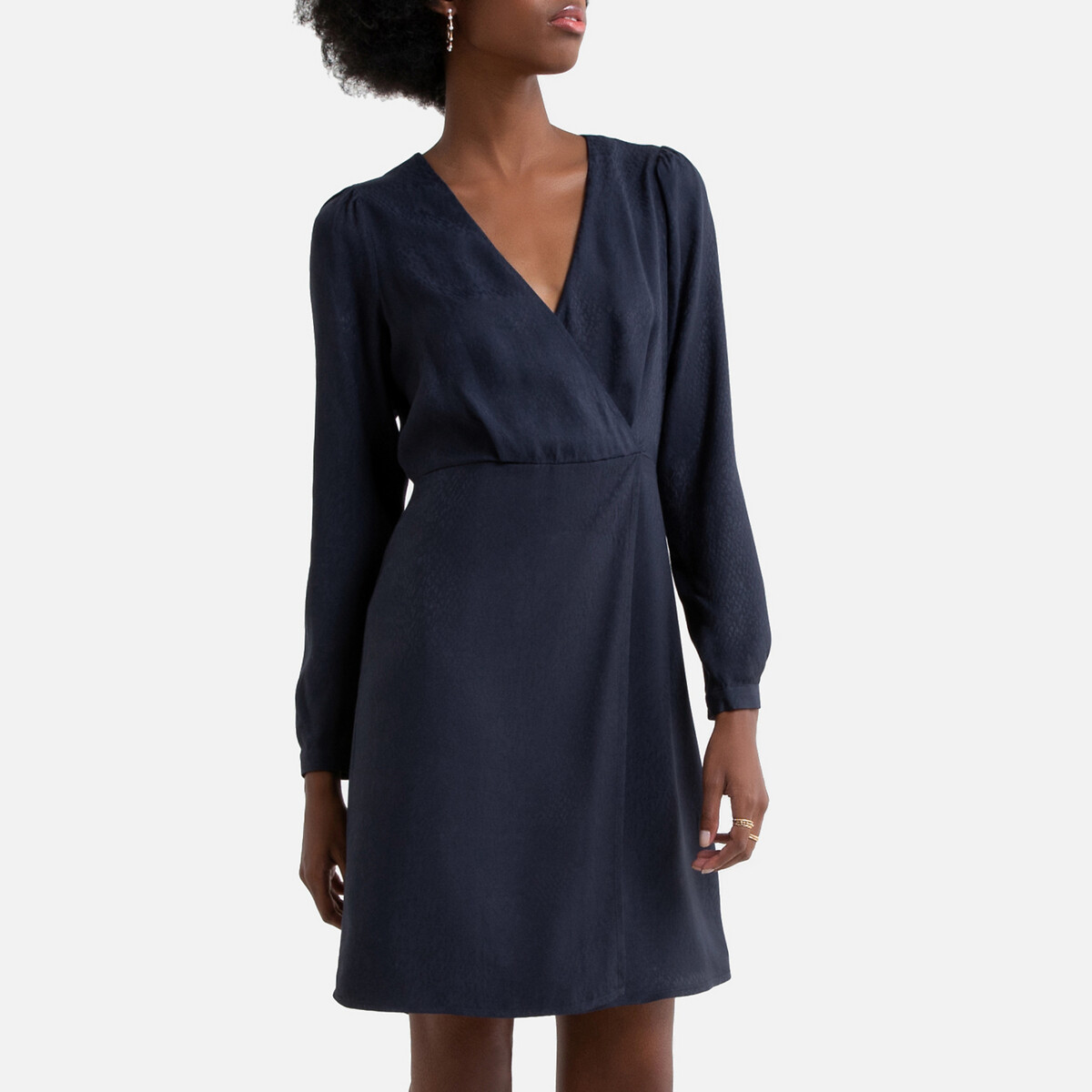 Платье La Redoute Короткое с V-образным вырезом M синий, размер M - фото 1