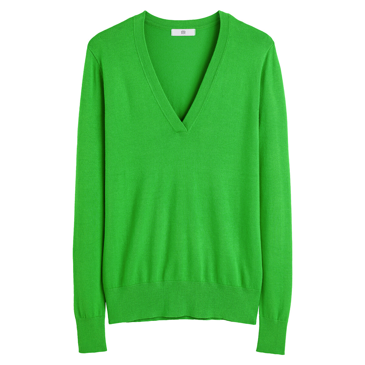 Пуловер С V-образным вырезом базовая модель XL зеленый LaRedoute, размер XL - фото 5