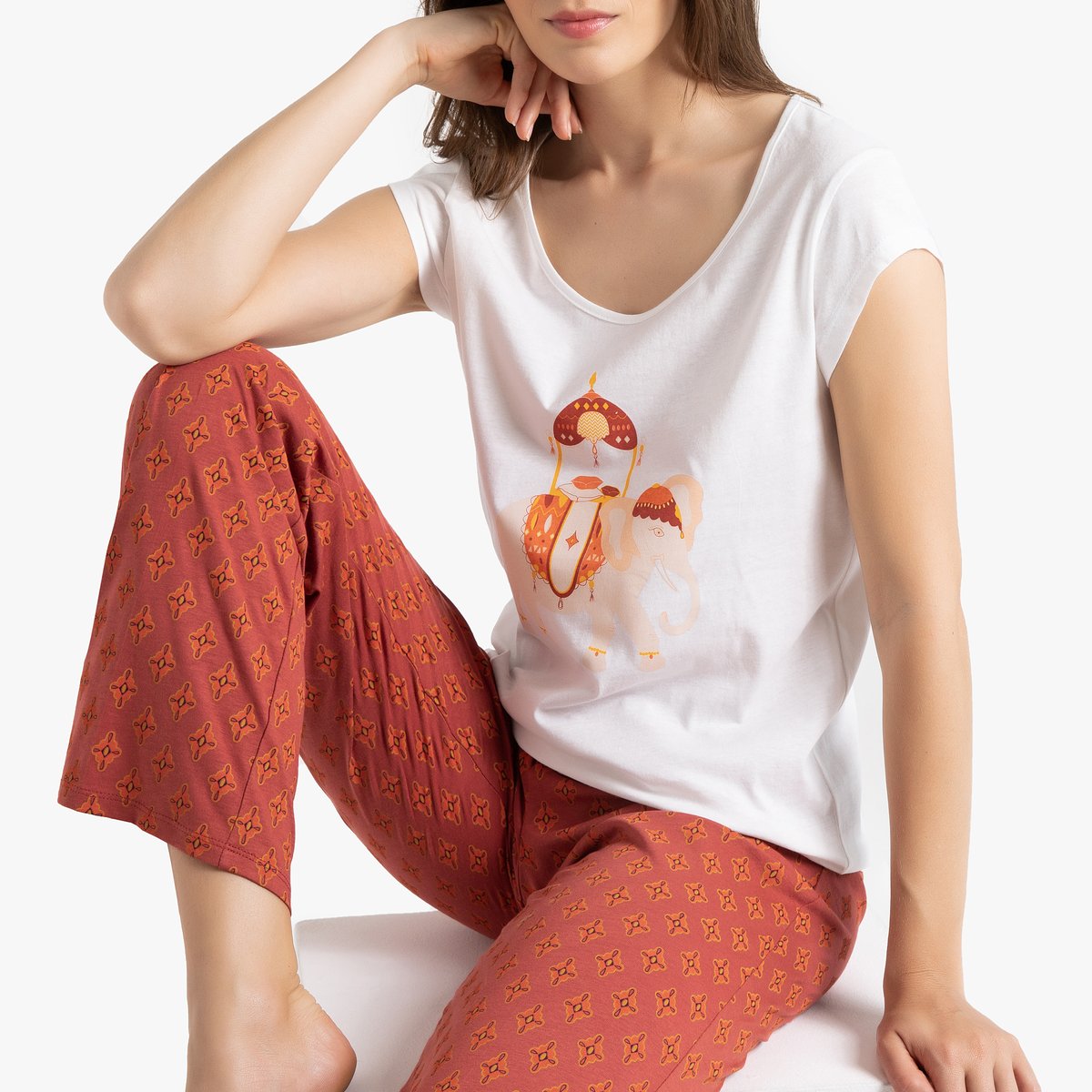 Пижама La Redoute С принтом короткая 34/36 (FR) - 40/42 (RUS) белый пижама la redoute с принтом короткая 34 36 fr 40 42 rus белый