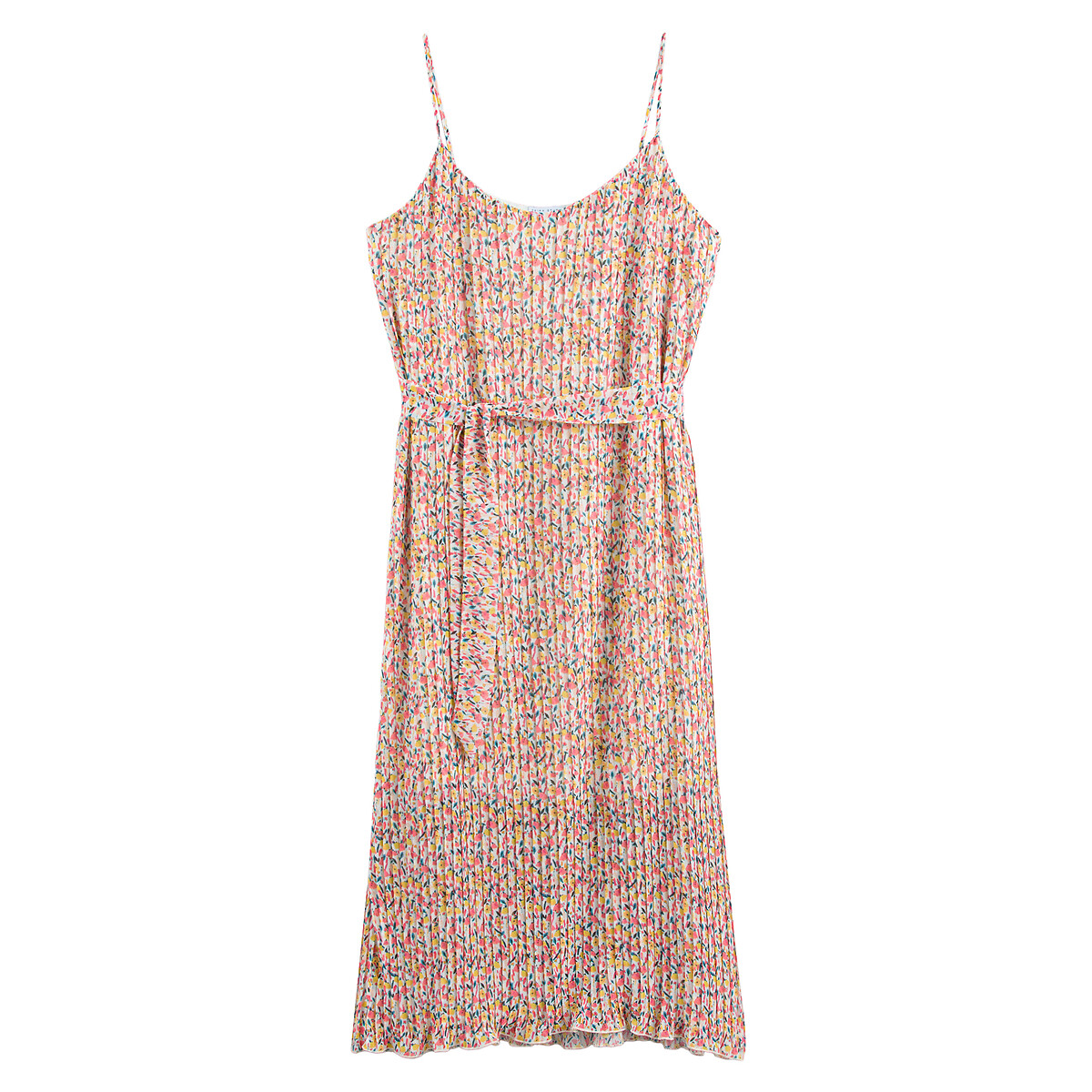 Платье С плиссировкой тонкие бретели цветочный принт 44 разноцветный LaRedoute, размер 44 - фото 5
