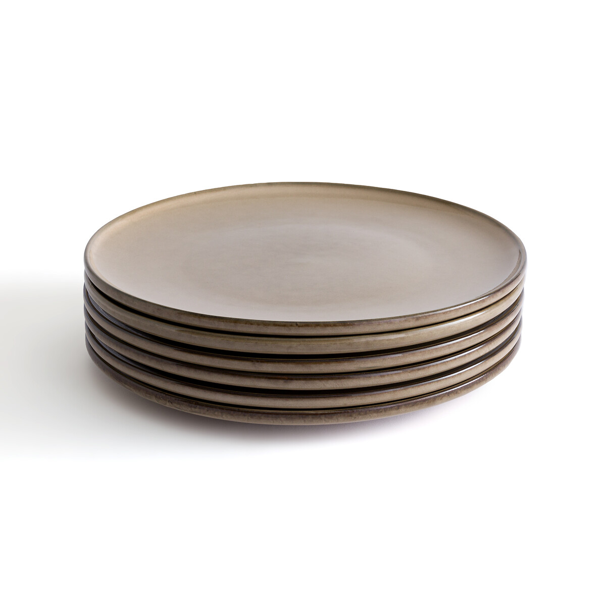 Комплект из 6 плоских тарелок из керамики Onda единый размер бежевый комплект из двух тарелок глубоких из керамики onda единый размер синий