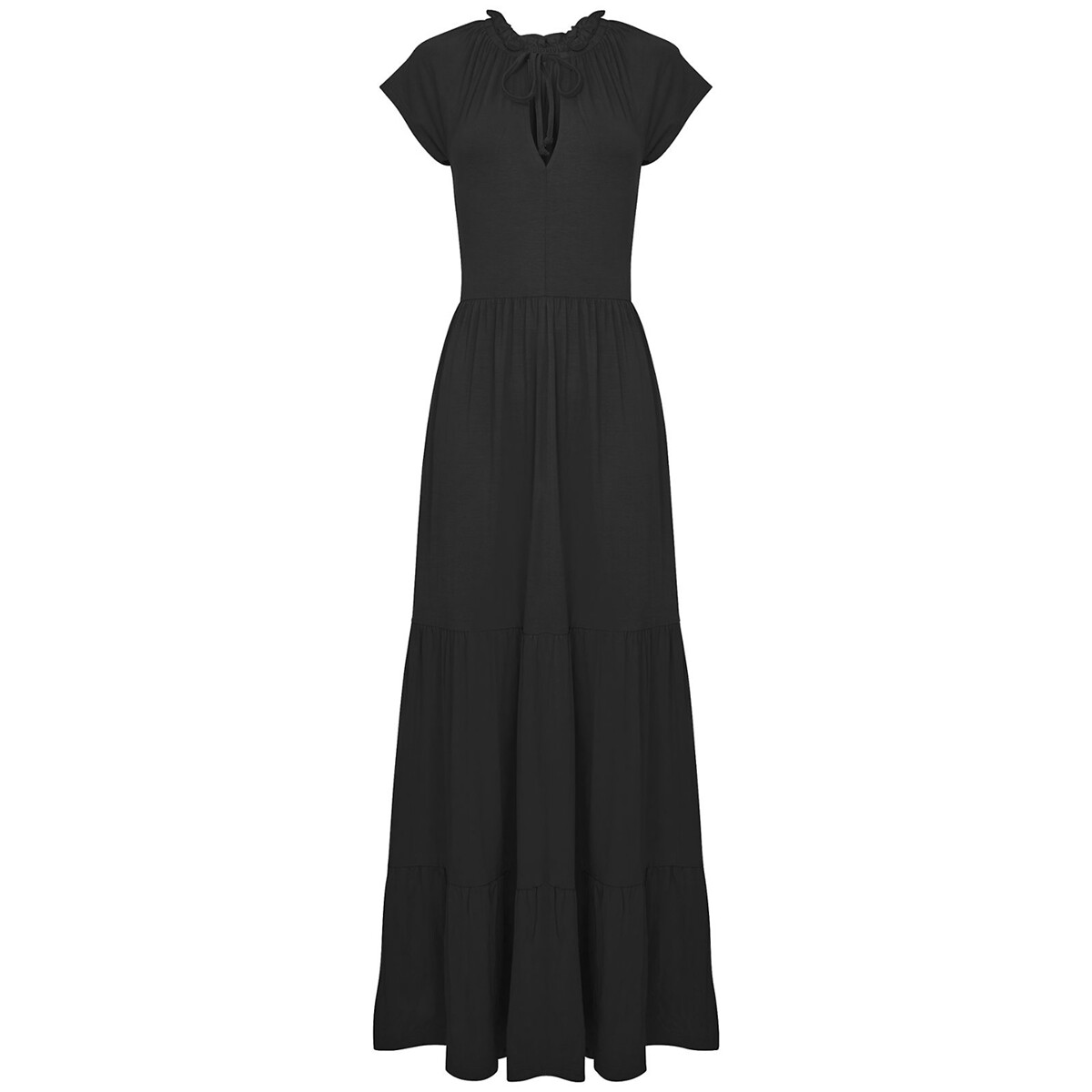Платье длинное с воланом Halle  42 черный LaRedoute, размер 42 - фото 4