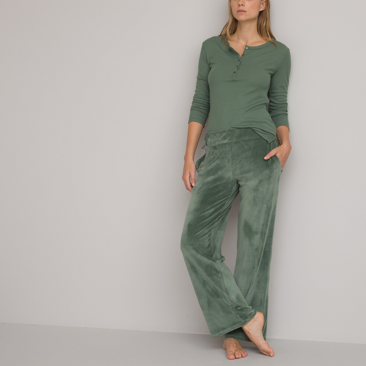 Пижама с длинными рукавами 38/40 (FR) - 44/46 (RUS) зеленый пижама из микрофлиса 38 40 fr 44 46 rus серый