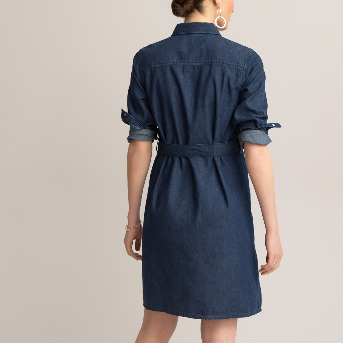 Платье-рубашка LaRedoute Для периода беременности из легкой джинсовой ткани 38 (FR) - 44 (RUS) синий, размер 38 (FR) - 44 (RUS) Для периода беременности из легкой джинсовой ткани 38 (FR) - 44 (RUS) синий - фото 4