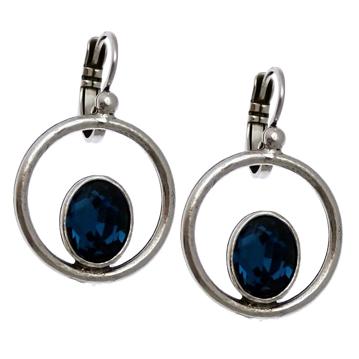 Boucles d'oreilles type dormeuse fil rond strass collection MADONNE
