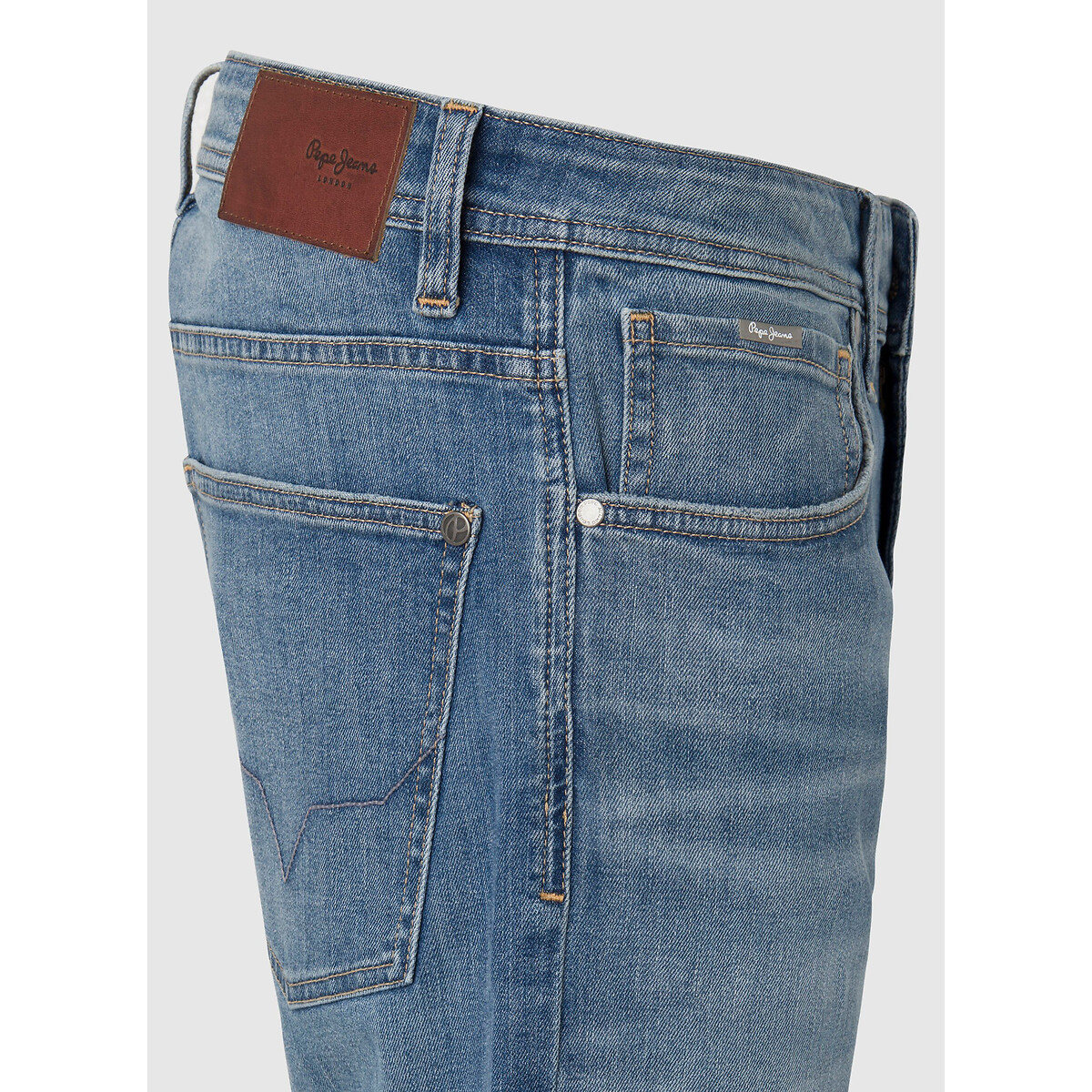 Шорты из джинсовой ткани прямого покроя  34 (US) синий LaRedoute, размер 34 (US) Шорты из джинсовой ткани прямого покроя  34 (US) синий - фото 3
