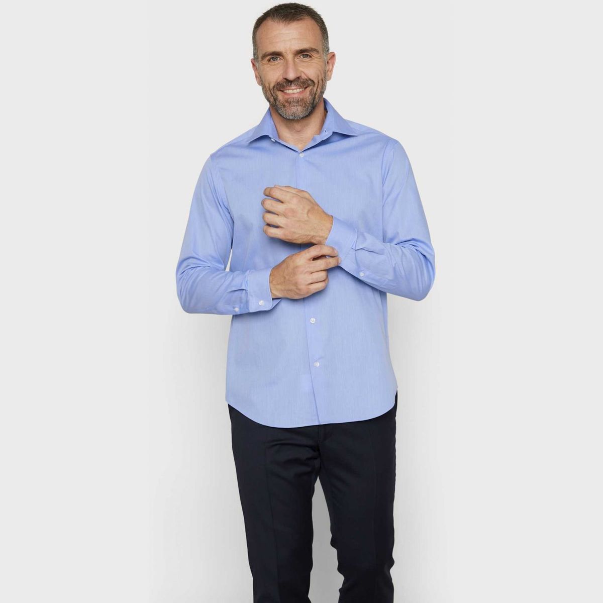 Chemise regular fit en fil à fil
