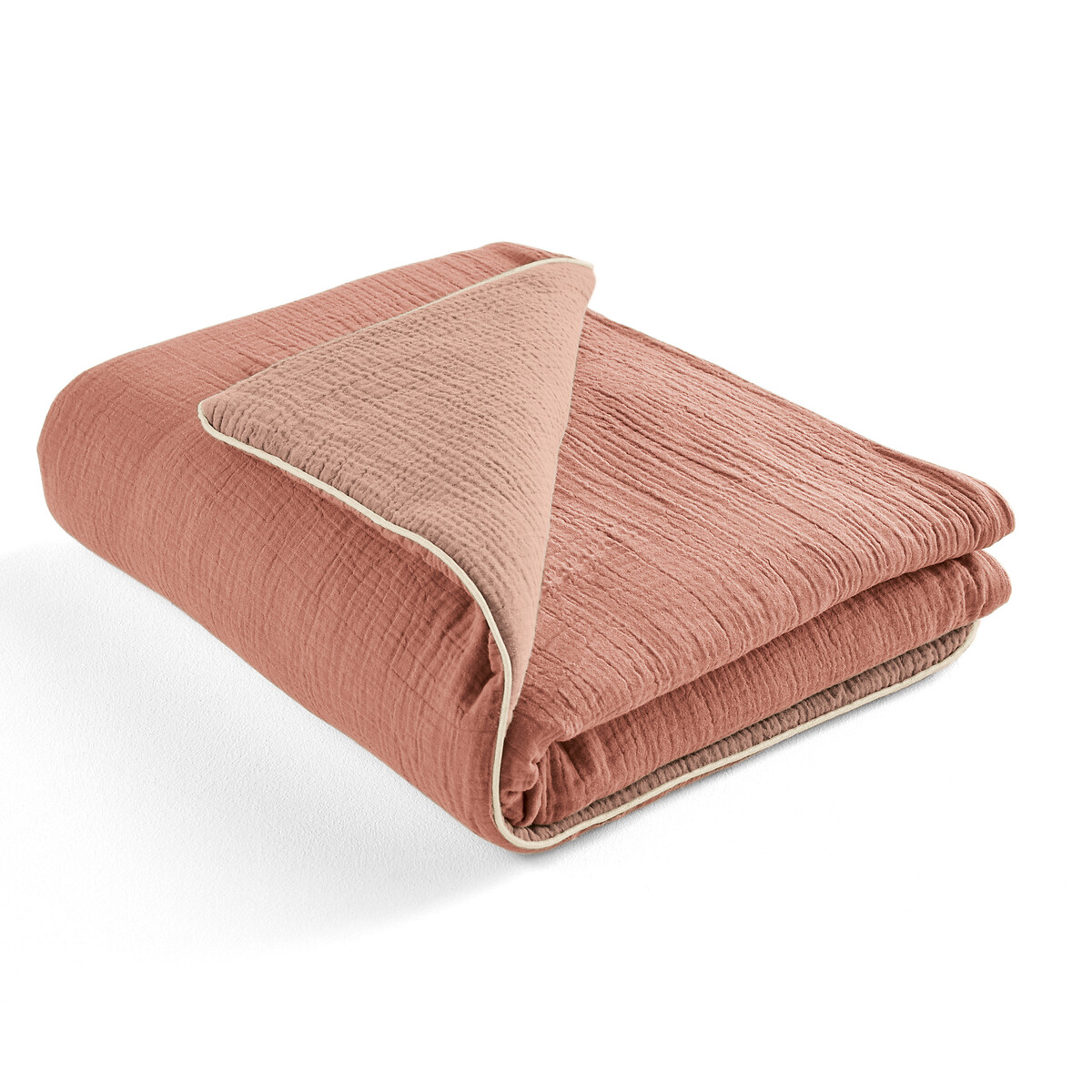 Одеяло Двухцветное детское из газовой хлопчатобумажной ткани Kumla 120 x 70 см розовый LaRedoute, размер 120 x 70 см - фото 3