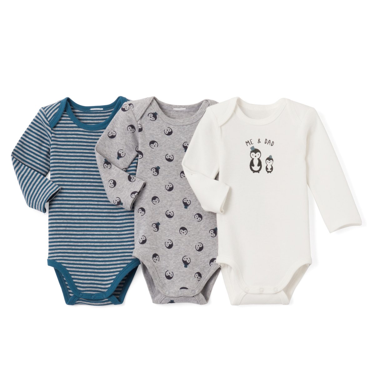 

Комплект из 3 боди с длинными рукавами и рисунком, 0-3 лет