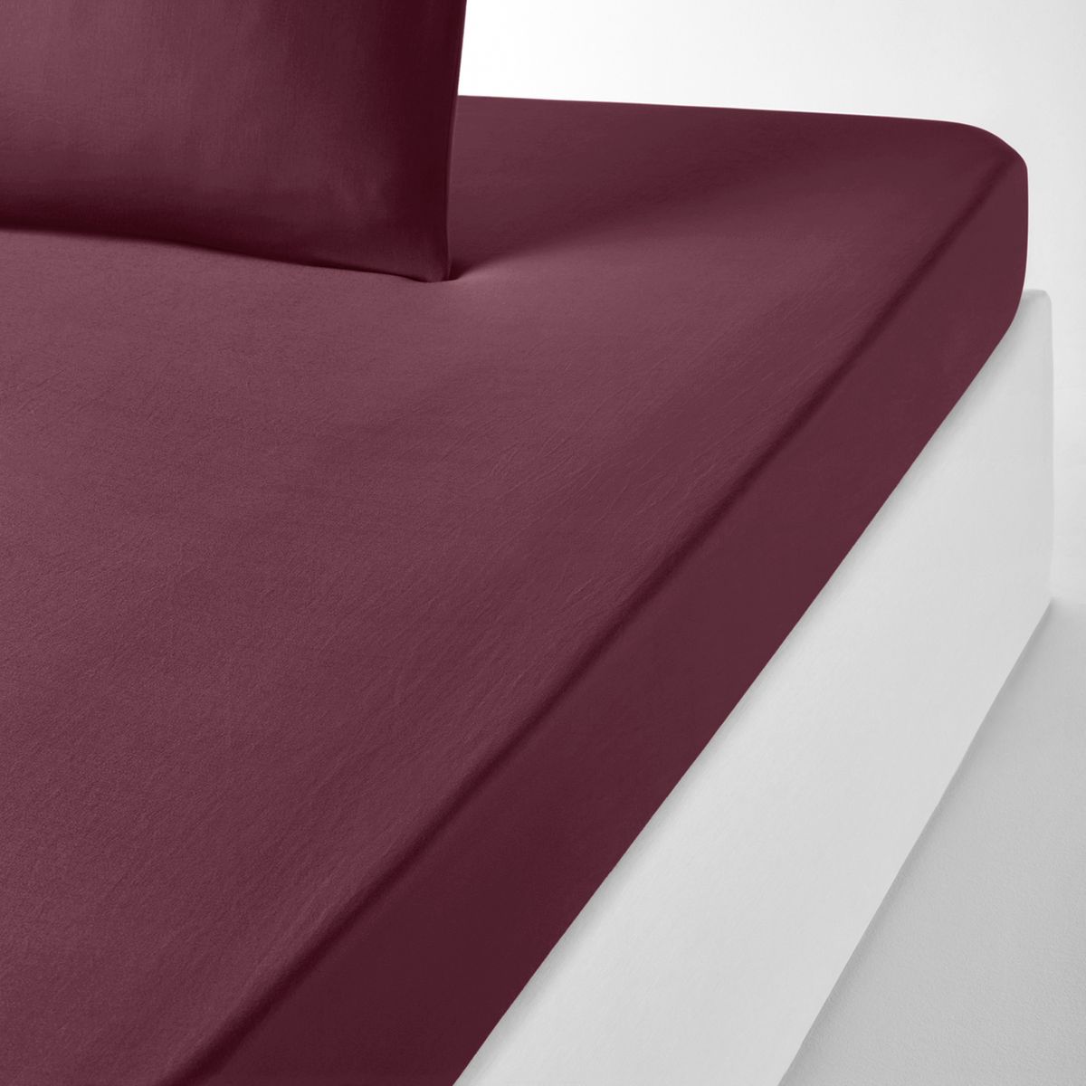Drap-housse en satin lavé uni VARÈSE