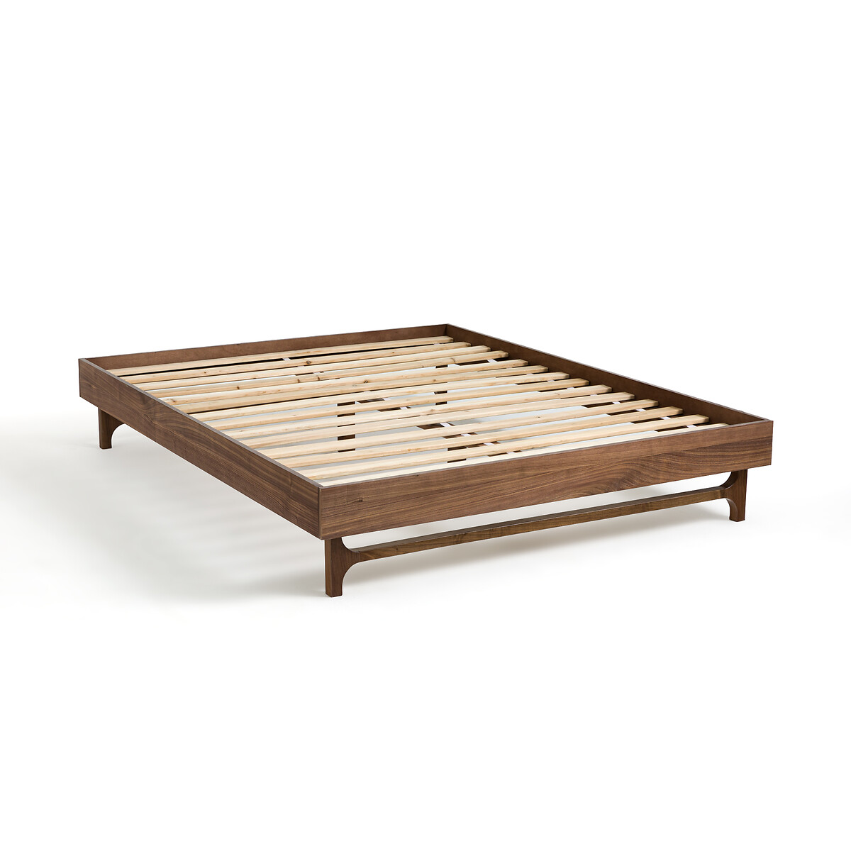Кровать Винтажная из орехового дерева с кроватным основанием Larsen 160 x 200 см каштановый LaRedoute, размер 160 x 200 см - фото 3