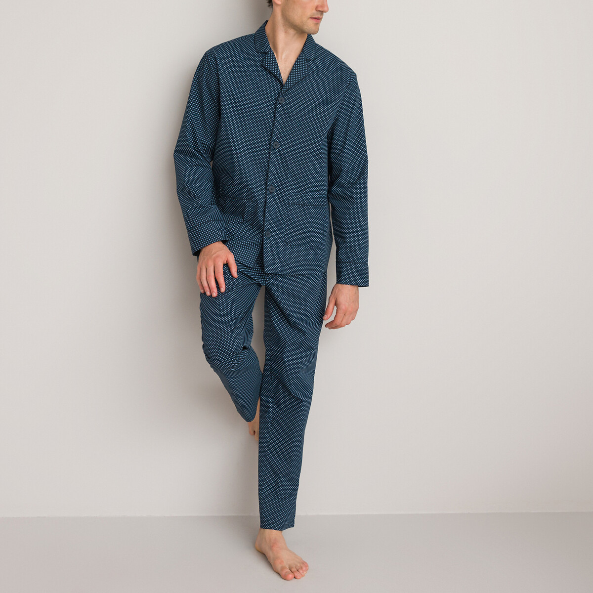 Пижама LA REDOUTE COLLECTIONS Пижама С принтом из биохлопка S синий, размер S - фото 1