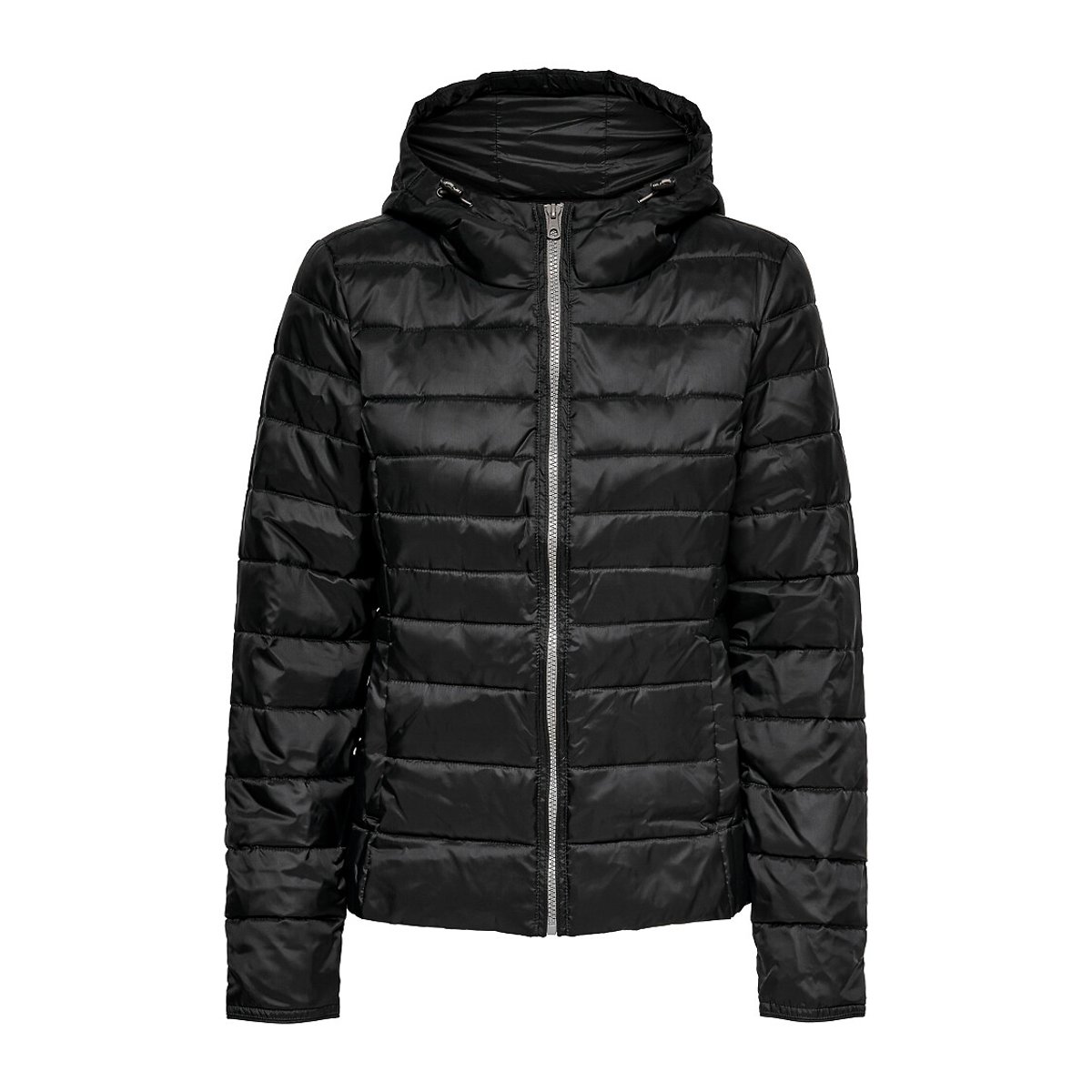 Куртка LaRedoute Стеганая короткая с капюшоном L черный, размер L
