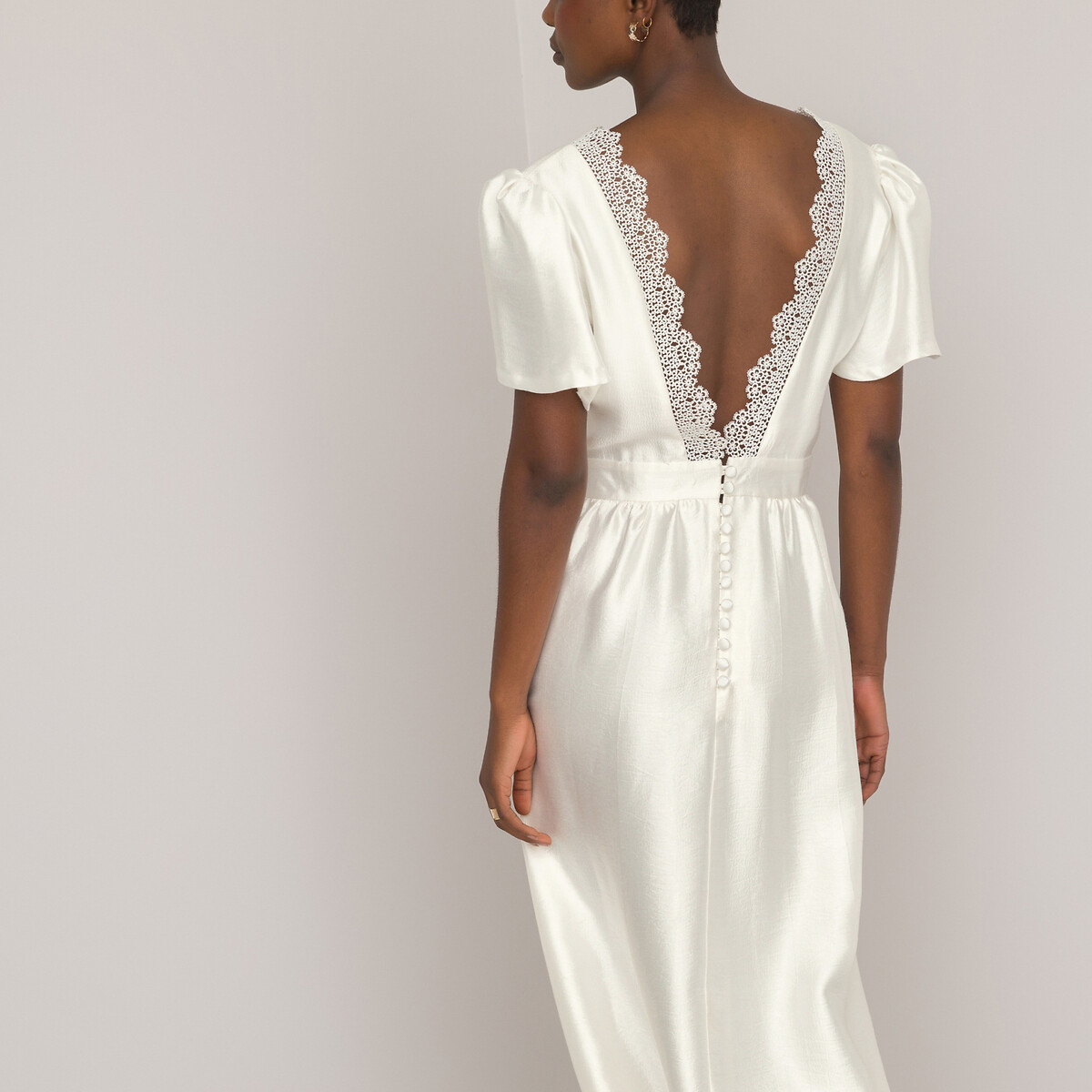 Платье-миди LA REDOUTE COLLECTIONS Свадебное изготовлено во Франции 50 белый, размер 50 - фото 3