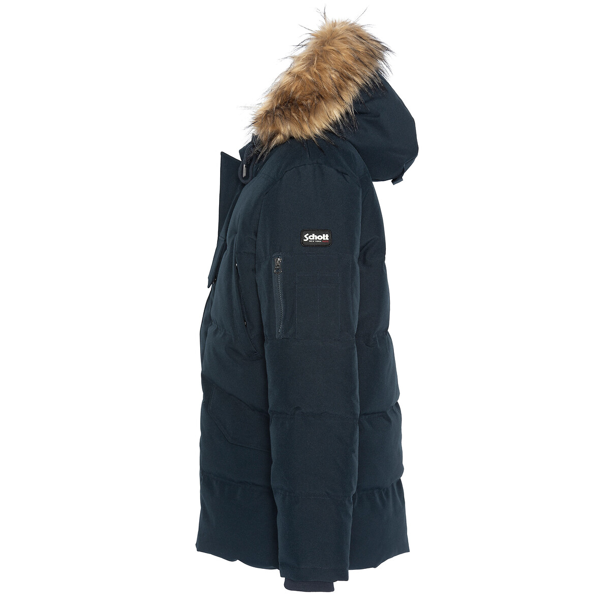 Куртка стеганая средней длины с пришитым капюшоном зимняя  XL синий LaRedoute, размер XL - фото 3
