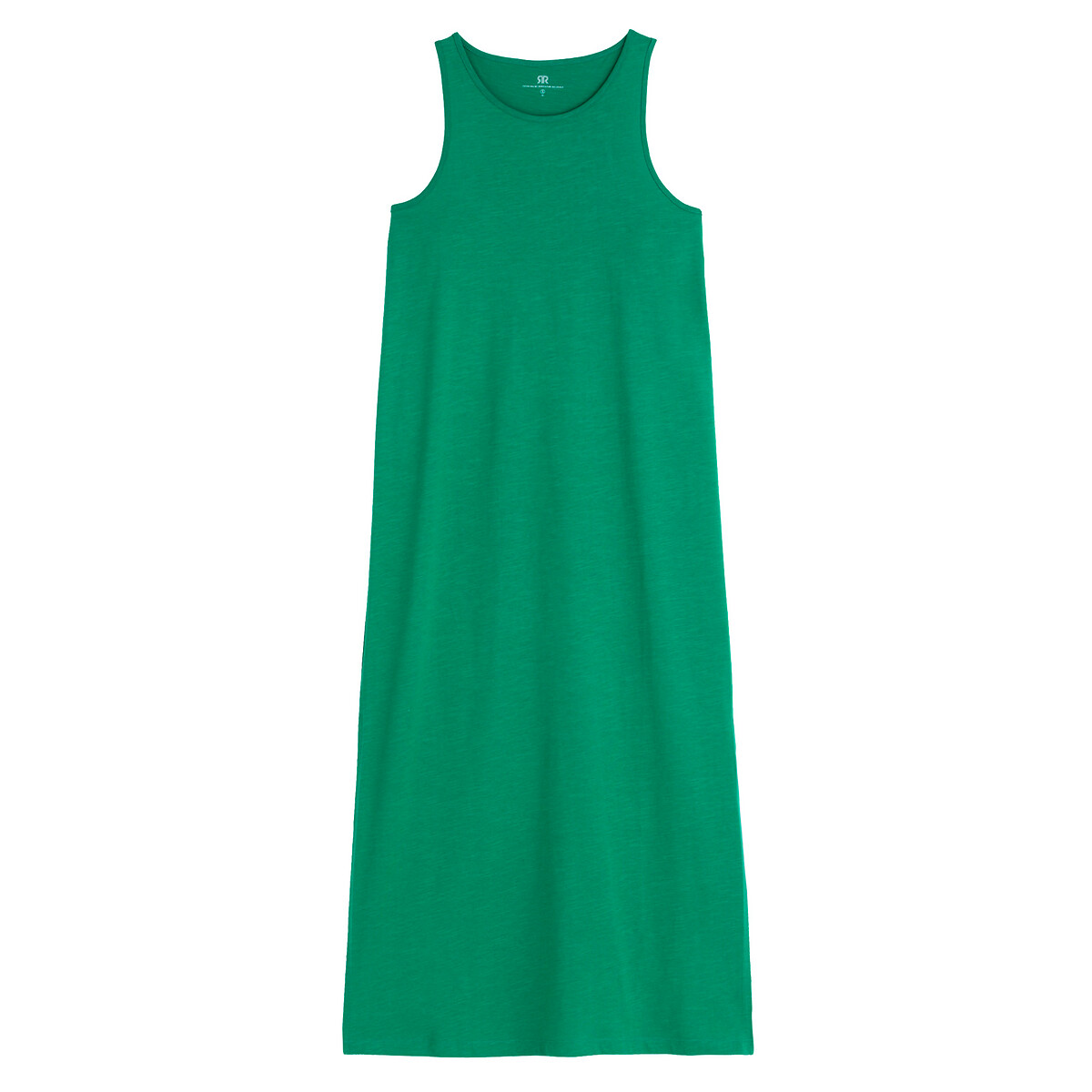 Платье LaRedoute Длинное без рукавов из трикотажа 100 хлопок S зеленый, размер S - фото 5