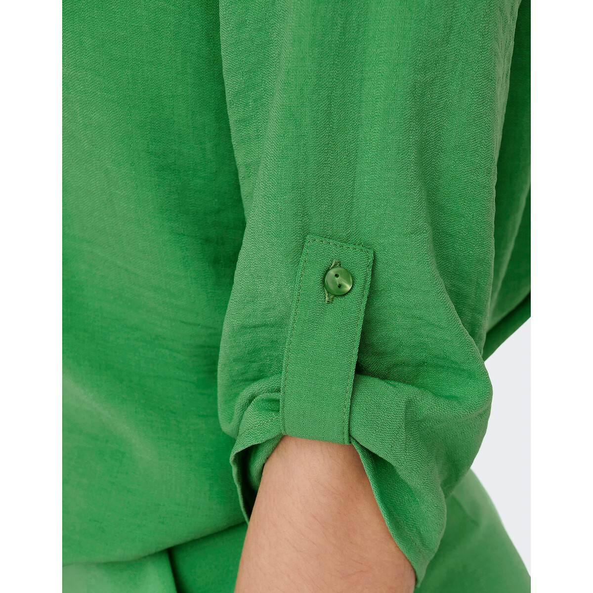 Блузка С рукавами 34 и V-образным вырезом 36 (FR) - 42 (RUS) зеленый LaRedoute, размер 36 (FR) - 42 (RUS) Блузка С рукавами 34 и V-образным вырезом 36 (FR) - 42 (RUS) зеленый - фото 3