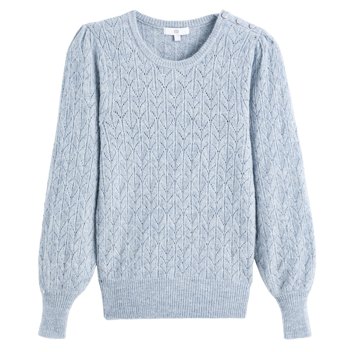 Пуловер LA REDOUTE COLLECTIONS С круглым вырезом из трикотажа пуантель M синий, размер M - фото 5