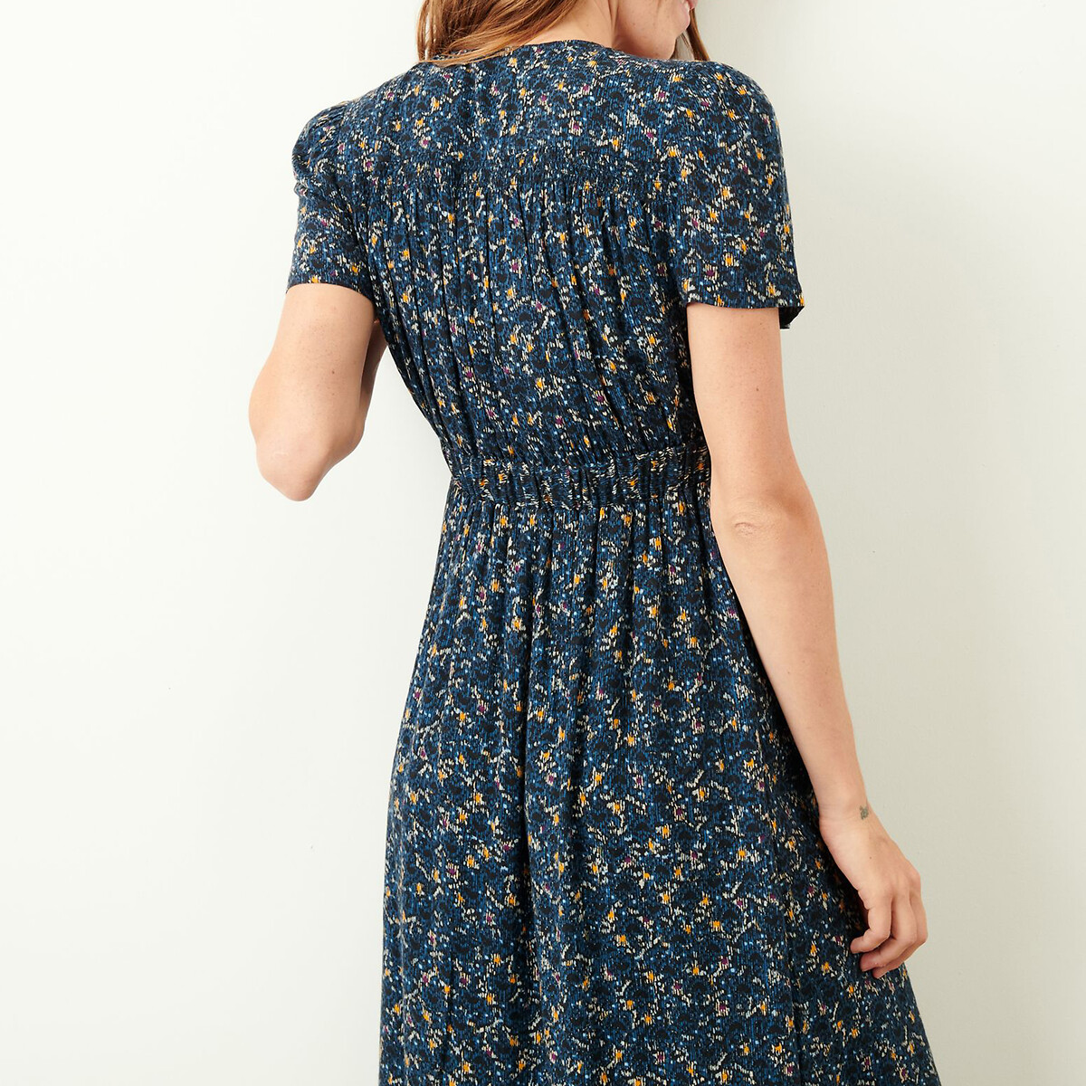 Платье SESSUN С принтом на пуговицах и короткими рукавами ISTANA S синий, размер S - фото 3
