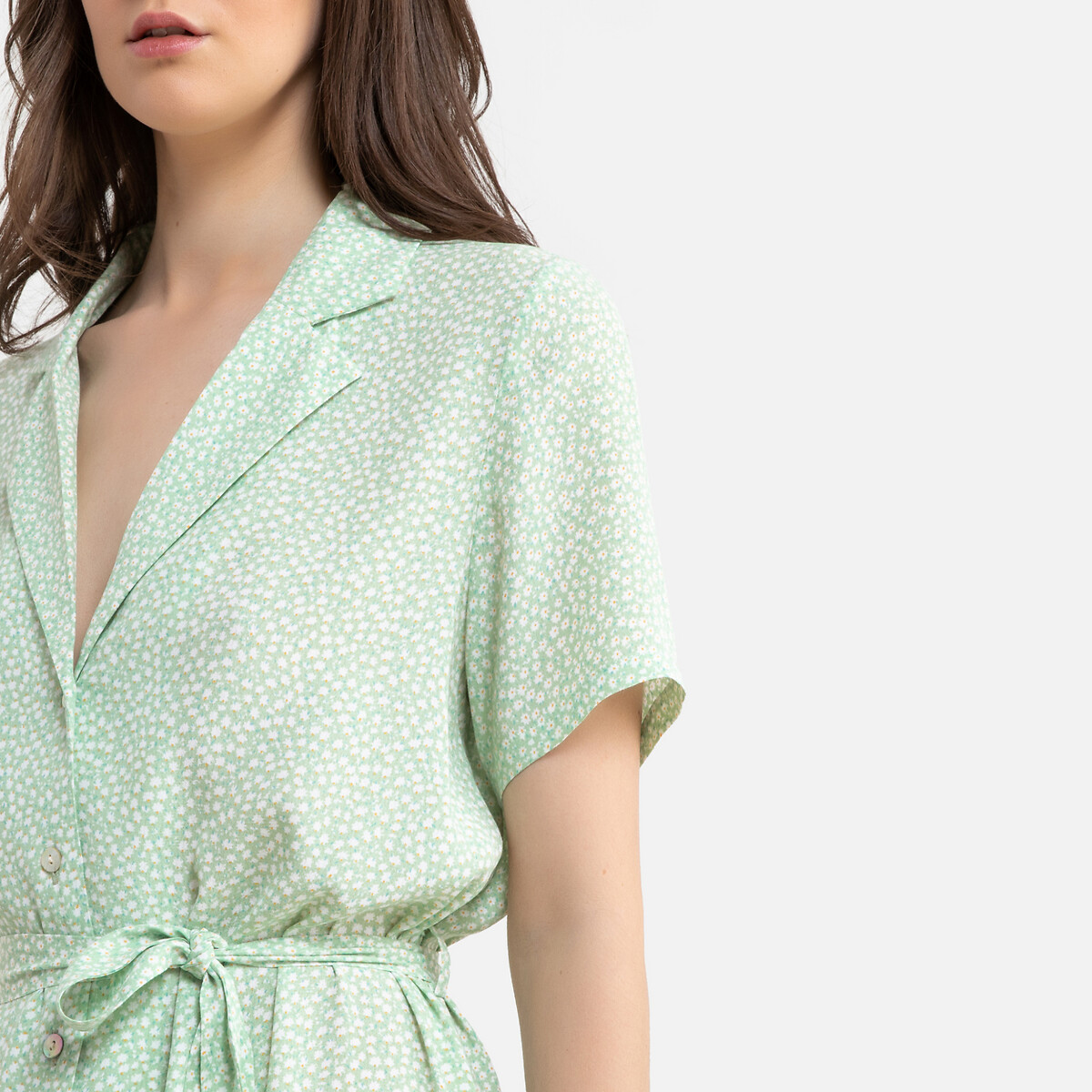 Платье-рубашка LaRedoute Прямое на пуговицах GAEL L зеленый, размер L - фото 2