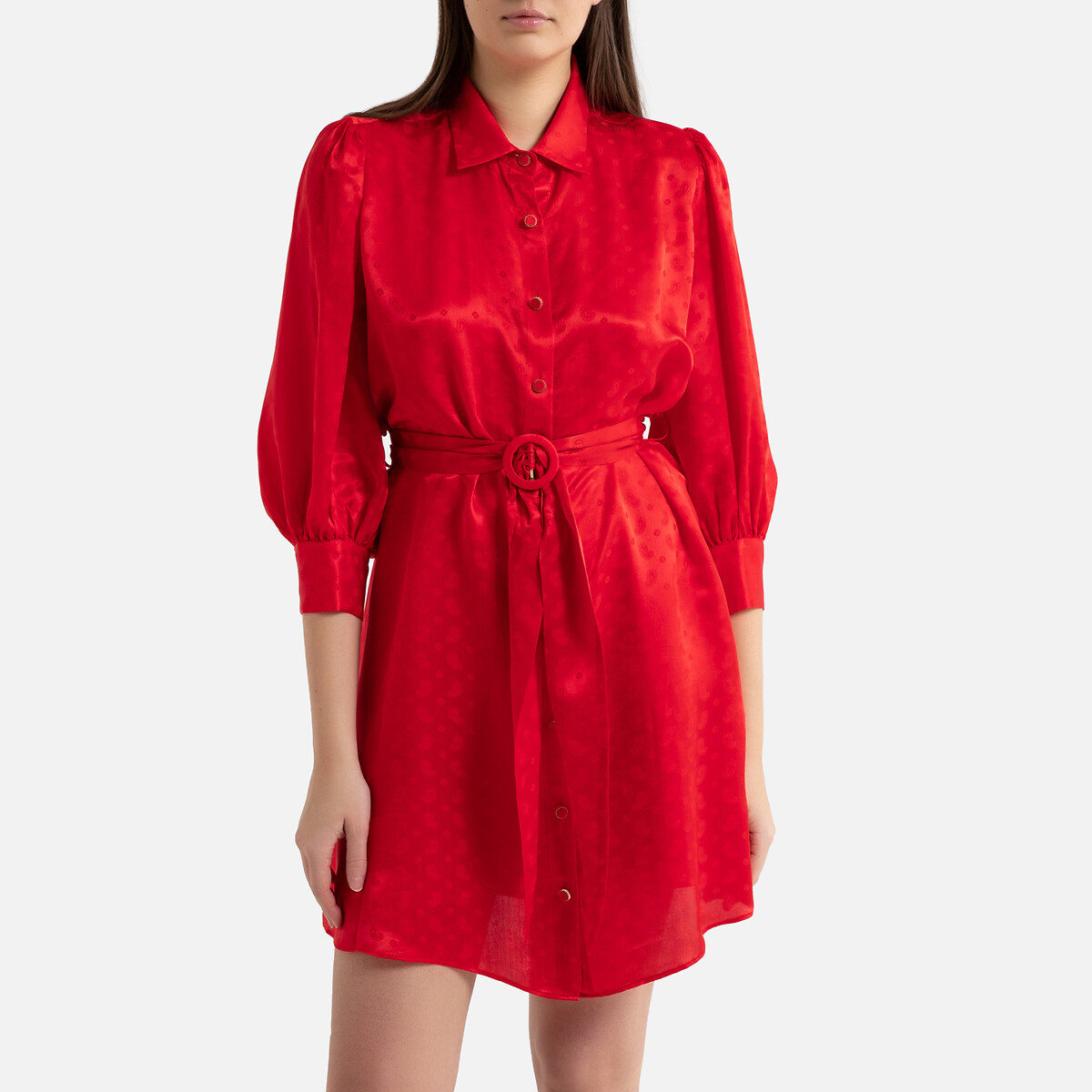 

Платье LaRedoute, Красный, Короткое сатиновое с кашемировым принтом 2(M) красный
