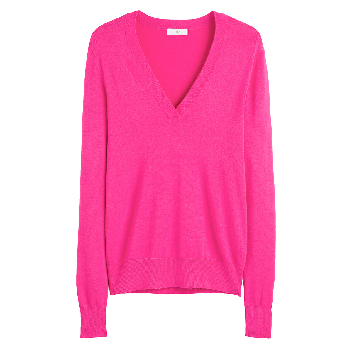 Пуловер С V-образным вырезом базовая модель M розовый LaRedoute, размер M - фото 5