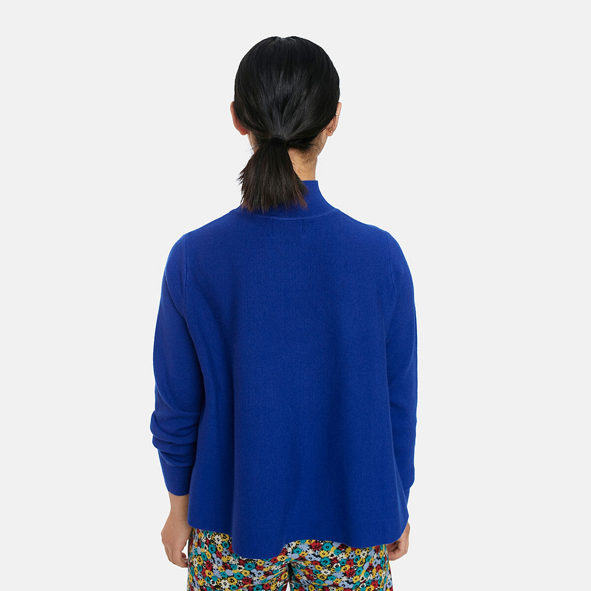 Пуловер La Redoute С воротником-стойкой широкий покрой S синий, размер S - фото 3
