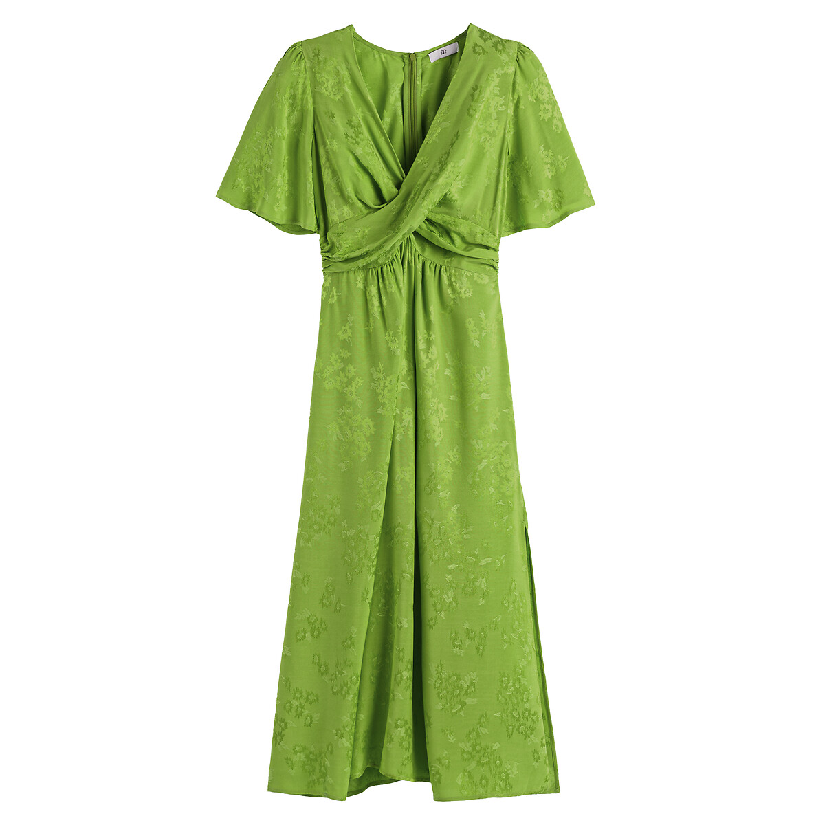 Платье Длинное с перекрестным покроем из жаккардовой ткани 52 зеленый LaRedoute, размер 52 - фото 5