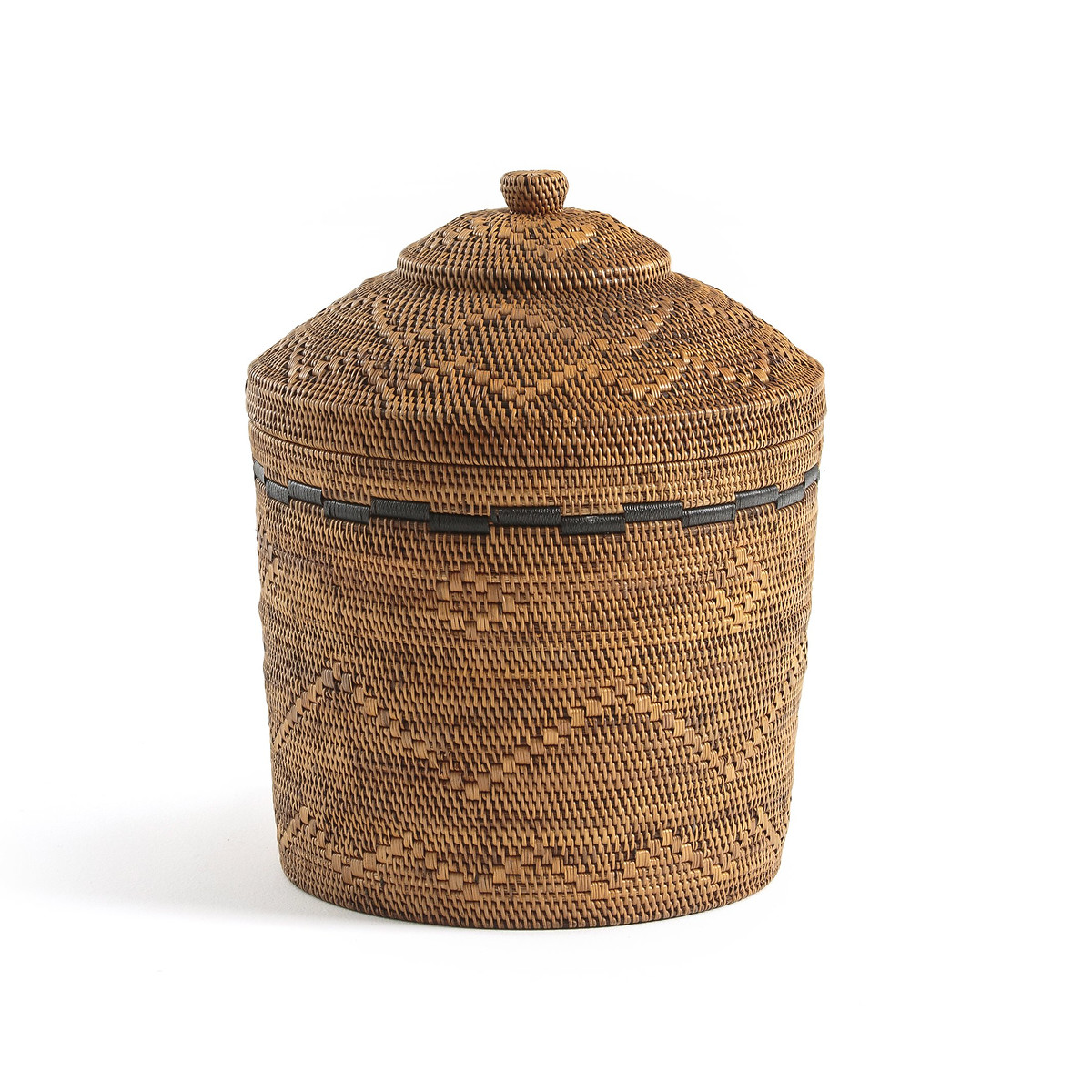 Корзина 40 x В50 см из бамбука и плетеного ротанга Brazil единый размер каштановый