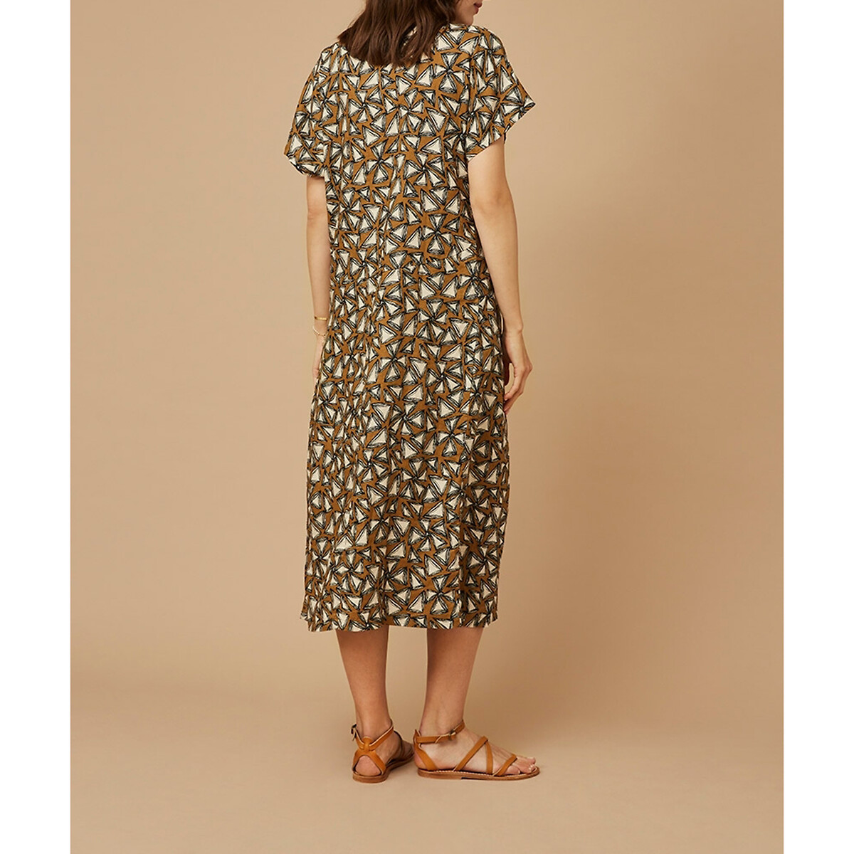 Платье HARRIS WILSON Прямое из льна с цветочным принтом длинное CLAIRE 42 каштановый, размер 42 - фото 3