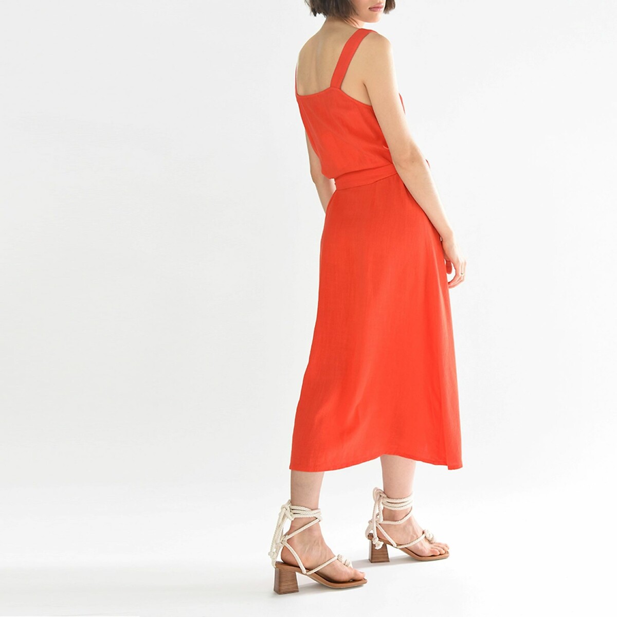 Платье-миди MOLLY BRACKEN На пуговицах с ремешком L красный, размер L - фото 3