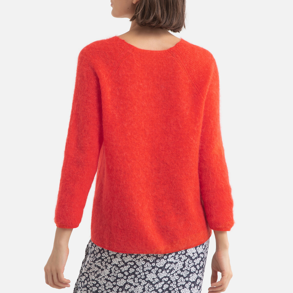 Пуловер LaRedoute С v-образным вырезом из плотного трикотажа ALTEA 0(XS) красный, размер 0(XS) С v-образным вырезом из плотного трикотажа ALTEA 0(XS) красный - фото 4