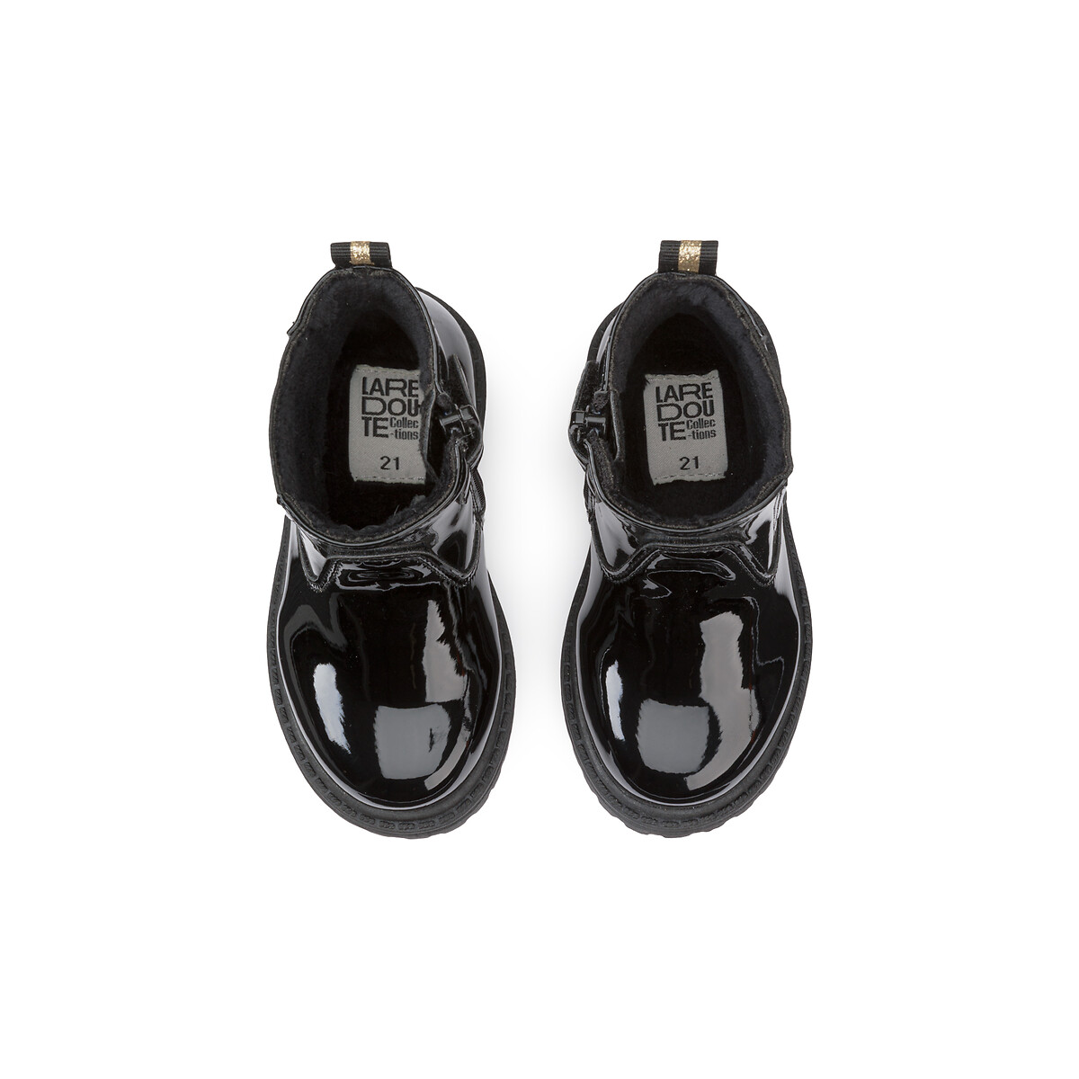 Ботинки лакированные на молнии  20 черный LaRedoute, размер 20 - фото 3