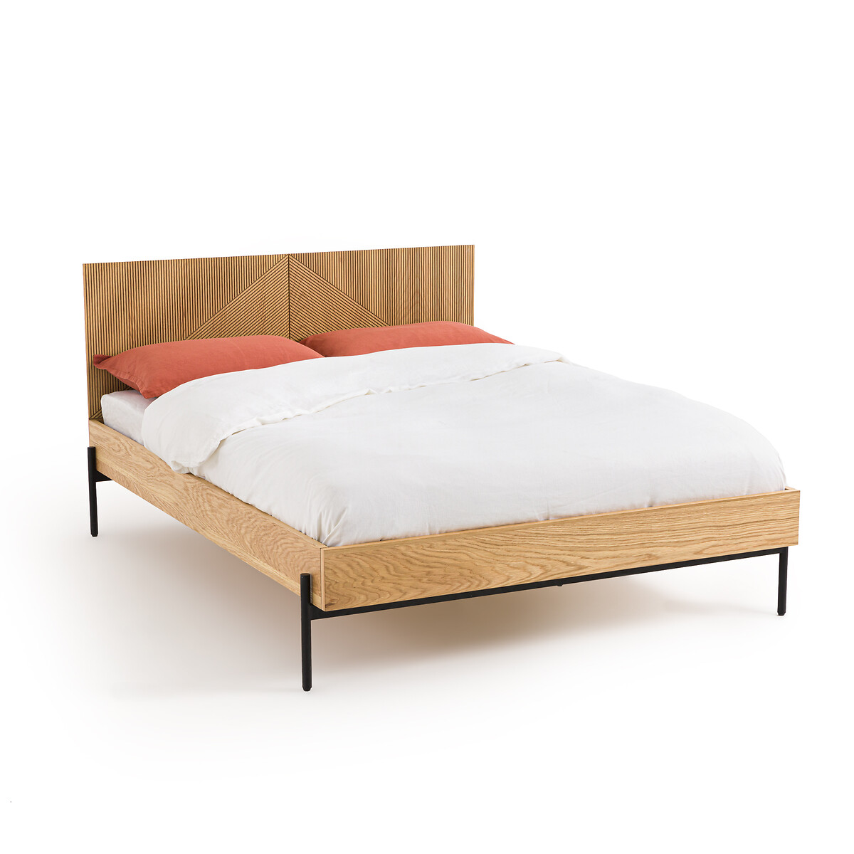 Кровать С основанием из светлого дуба Lodge 160 x 200 см каштановый