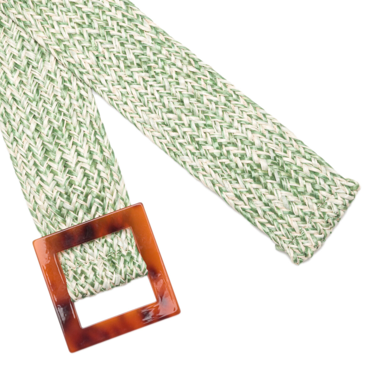 Ремень LA REDOUTE COLLECTIONS Широкий с квадратной пряжкой 100 см зеленый, размер 100 см - фото 2