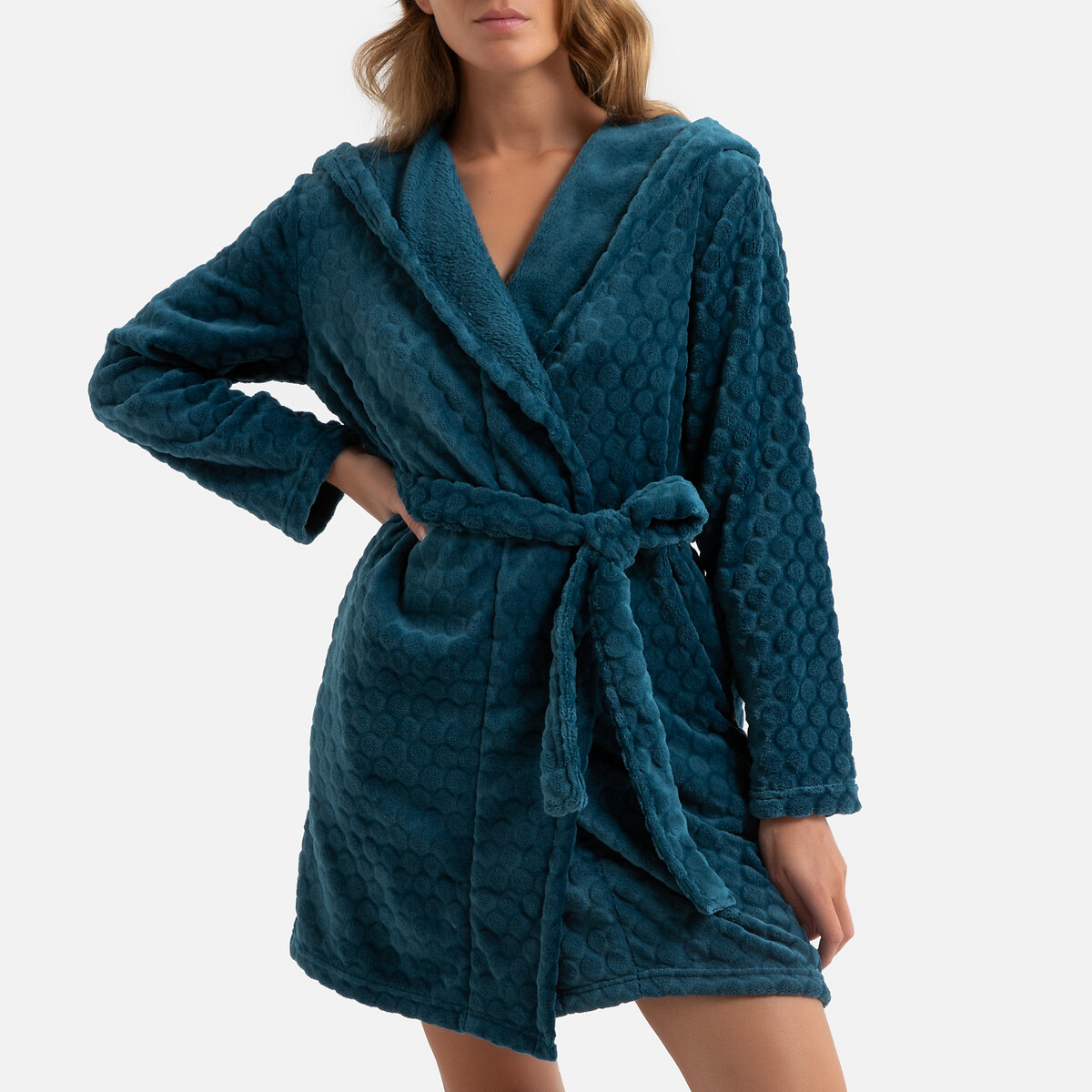 

Халат LaRedoute, Синий, С капюшоном с длинными рукавами 42/44 (FR) - 48/50 (RUS) синий