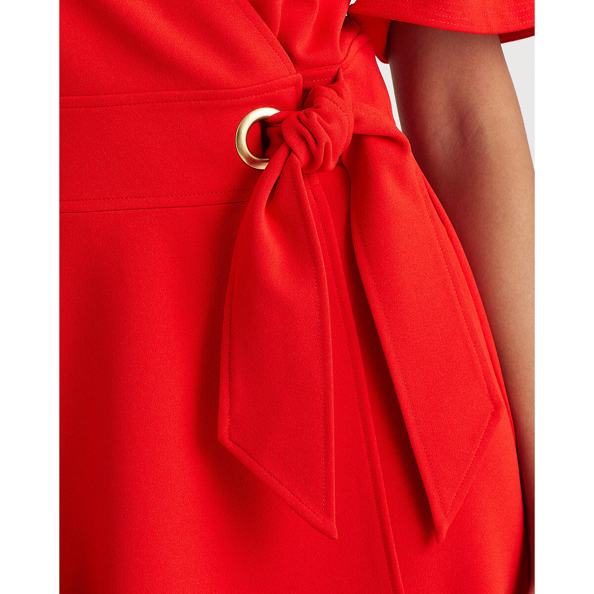 Платье LaRedoute С запахом и короткими рукавами 38 (FR) - 44 (RUS) красный, размер 38 (FR) - 44 (RUS) С запахом и короткими рукавами 38 (FR) - 44 (RUS) красный - фото 4