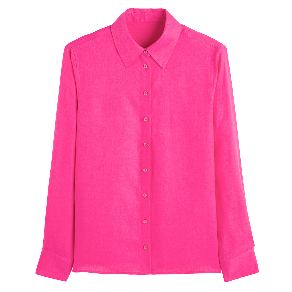 Рубашка Из льна с длинными рукавами 44 (FR) - 50 (RUS) розовый LaRedoute, размер 44 (FR) - 50 (RUS) Рубашка Из льна с длинными рукавами 44 (FR) - 50 (RUS) розовый - фото 5