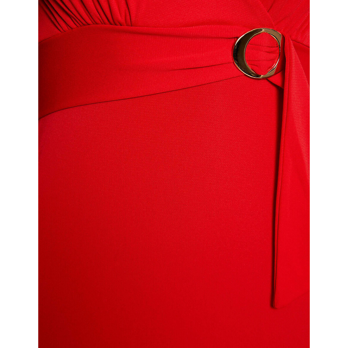 Платье-миди На тонких бретелях с V-образным вырезом 46 красный LaRedoute, размер 46 - фото 3
