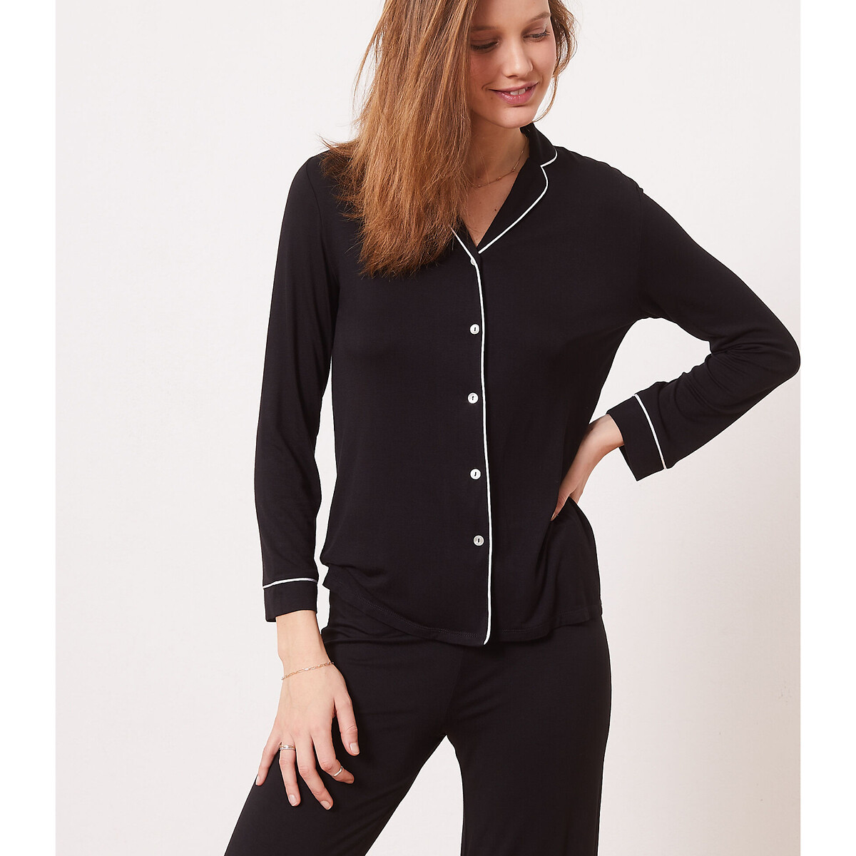 Рубашка LaRedoute Пижамная JAELLE XL черный, размер XL - фото 1