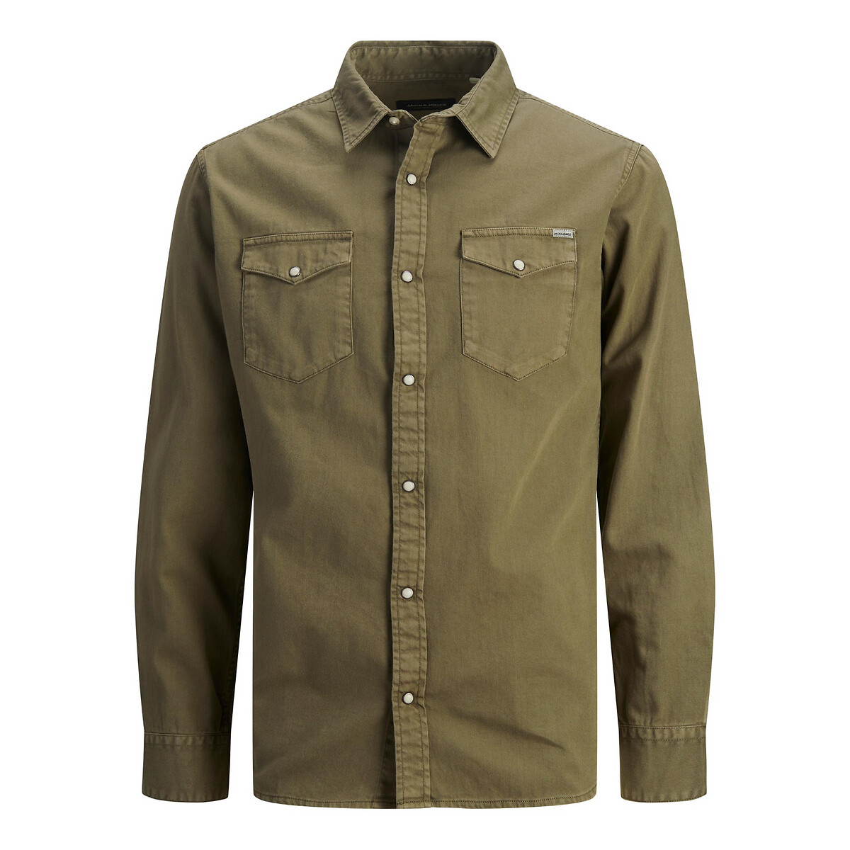 Рубашка LaRedoute Зауженная джинсовая Jjesheridan L зеленый, размер L - фото 4