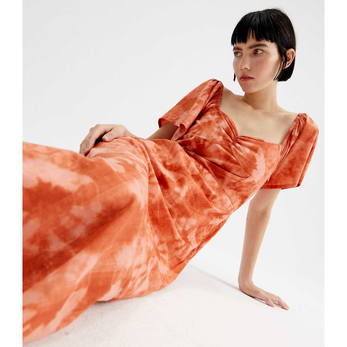Платье Длинное с принтом XL оранжевый LaRedoute, размер XL - фото 4
