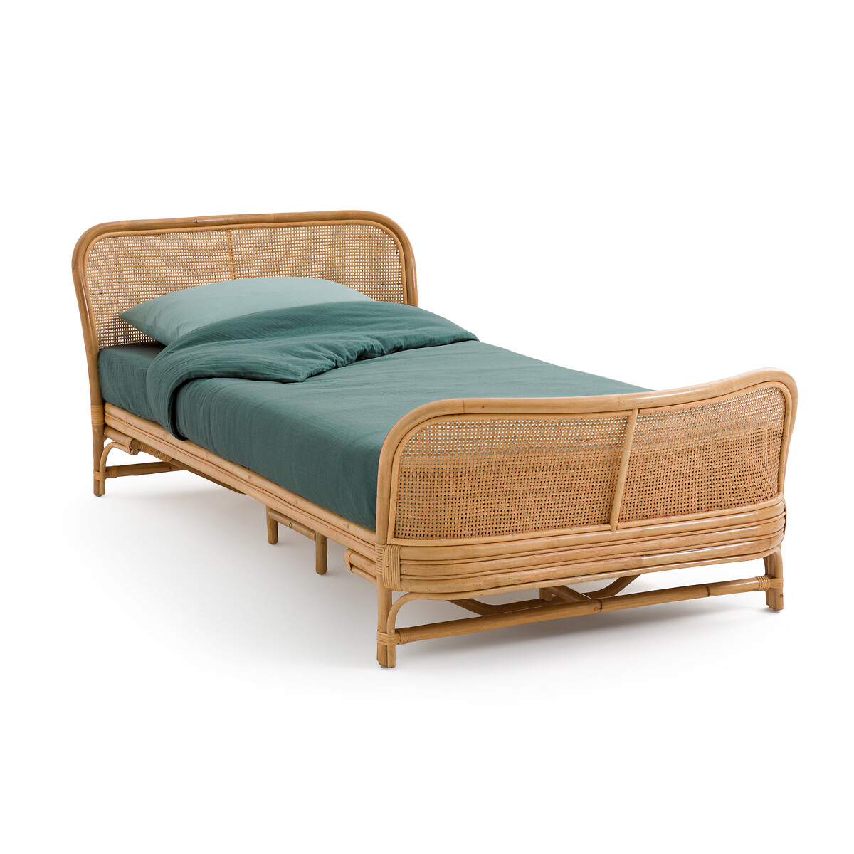 Кровать и кроватное основание из ротанга Arsel 90 x 190 см бежевый кровать детская с кроватным основанием zag 90 x 190 см зеленый