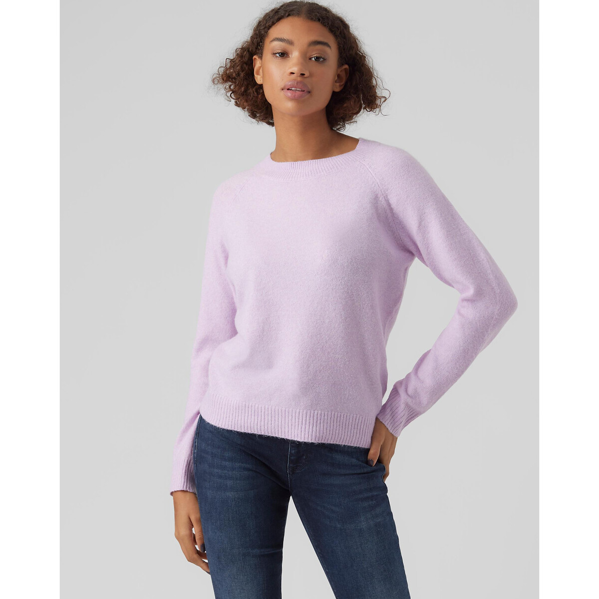 Пуловер Из пышного трикотажа S розовый
