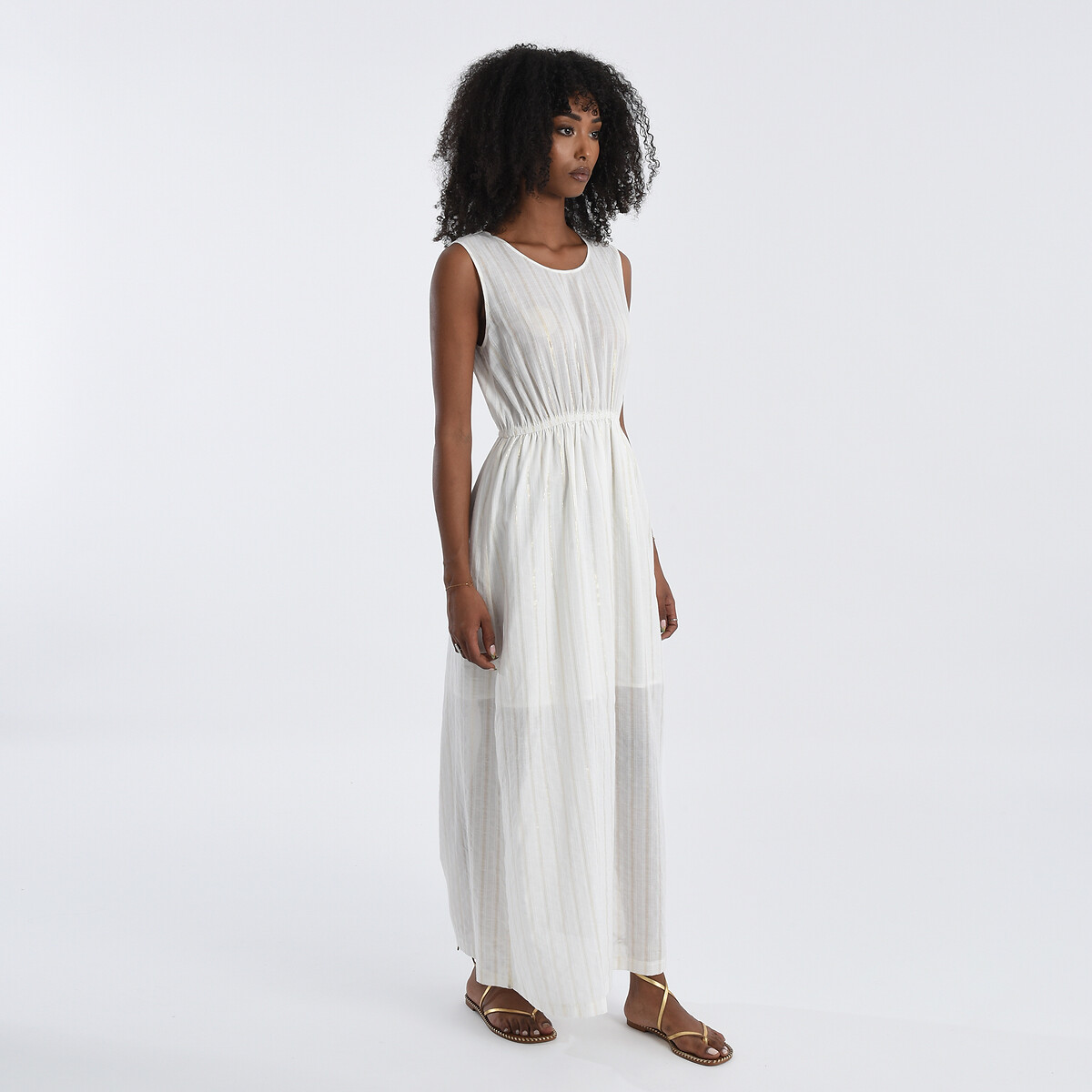 Платье Длинное без рукавов бантики на спинке M белый LaRedoute, размер M - фото 3