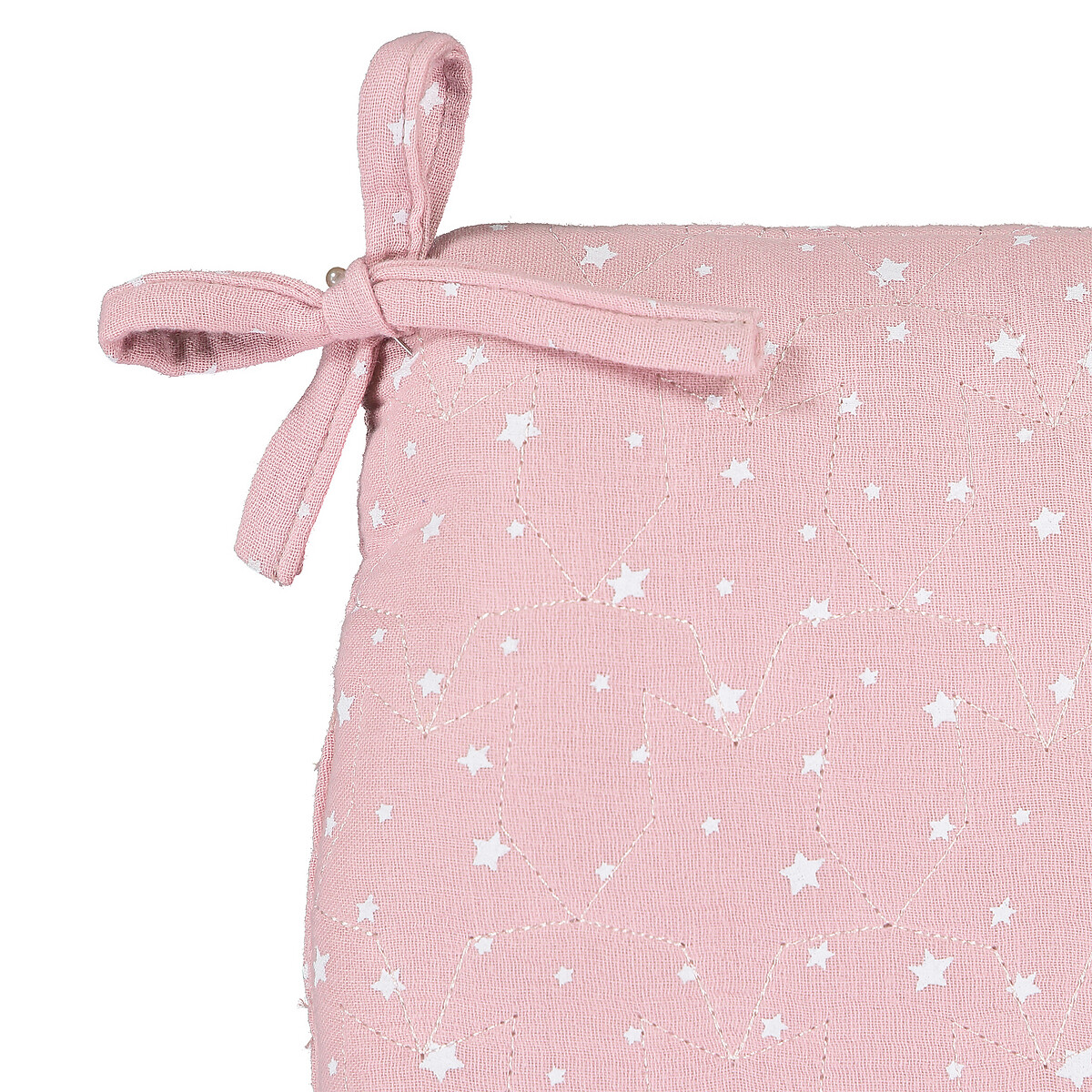Бампер LaRedoute Для кроватки детской из биохлопковой газовой ткани единый размер розовый - фото 5